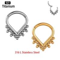 1pc stainless steel septum clicker hoop rings nose labret ear tragus cartilage daith helix earrings stud nose piercing jewelry
