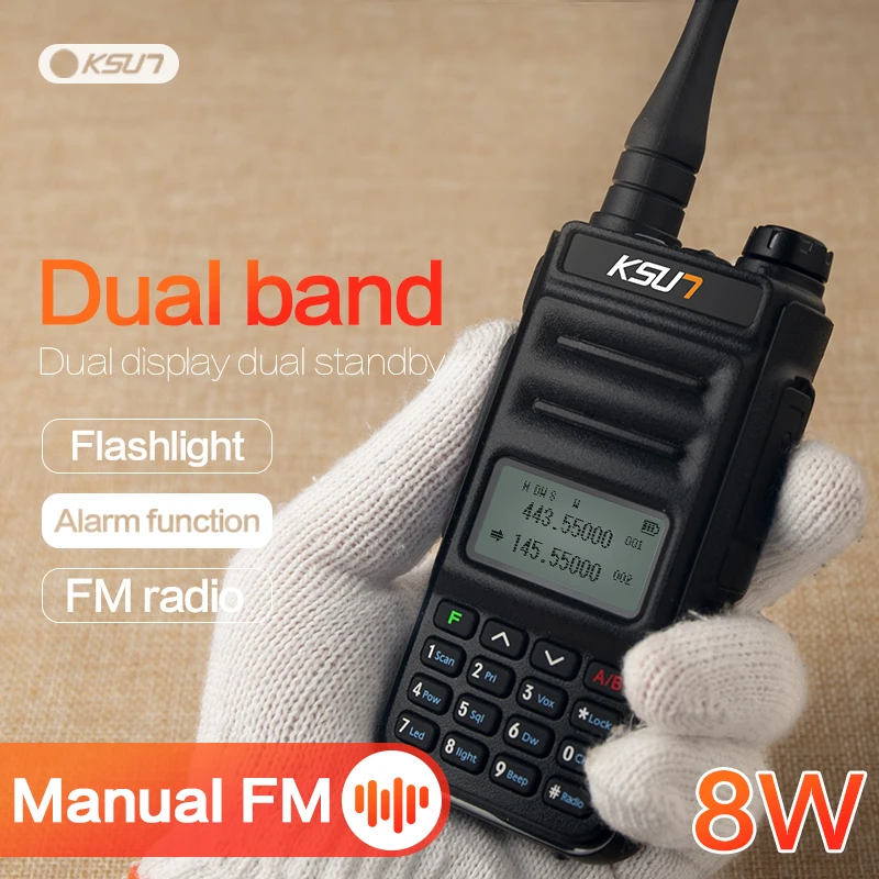 

New KSUN 8W VHF UHF Two Way Radio Talkie Walkie Radio Station Radio Comunicador ham Radio Walkie-talkie 10 km