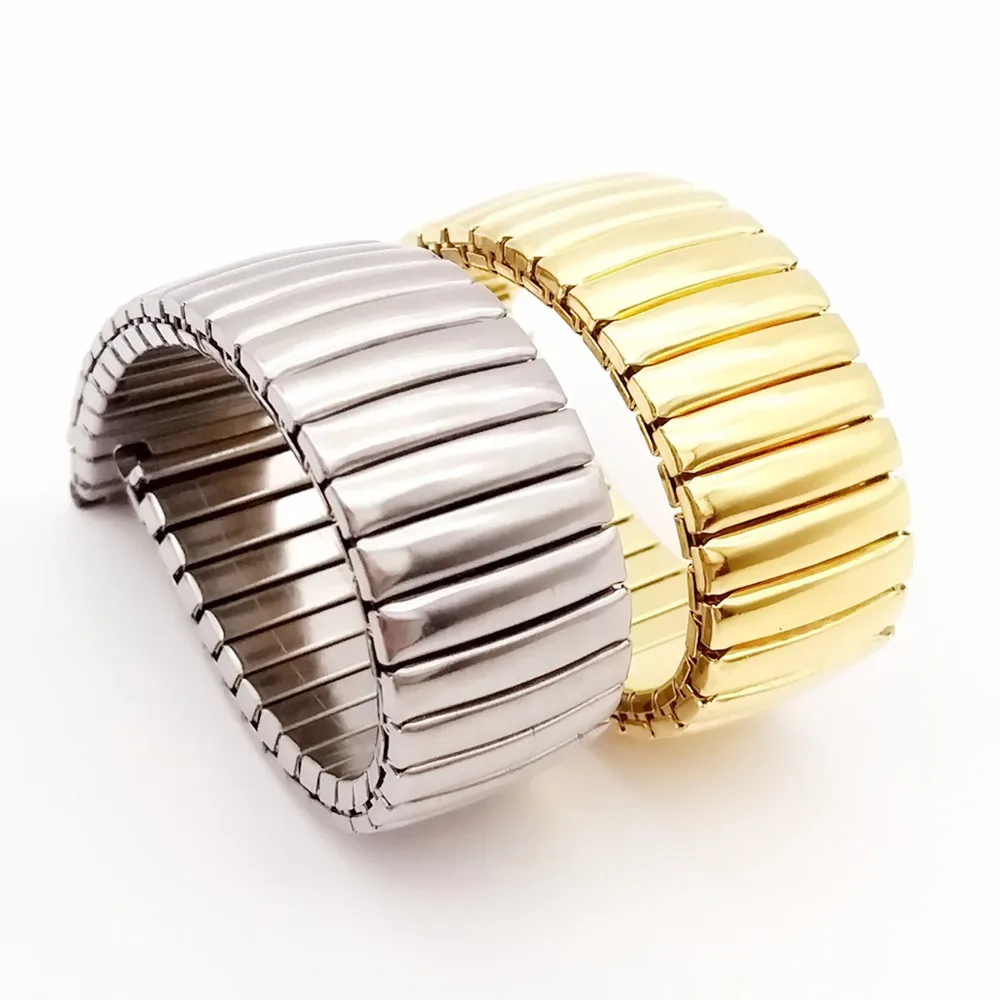 

New Women Men Flexible Expansion Stretch Stainless Steel Watch Band Strap Bracelet 10 12 14 16 18 20 22mm