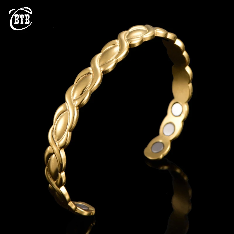 Магнитный медный браслет с витым узором лечебный биотерапевтический