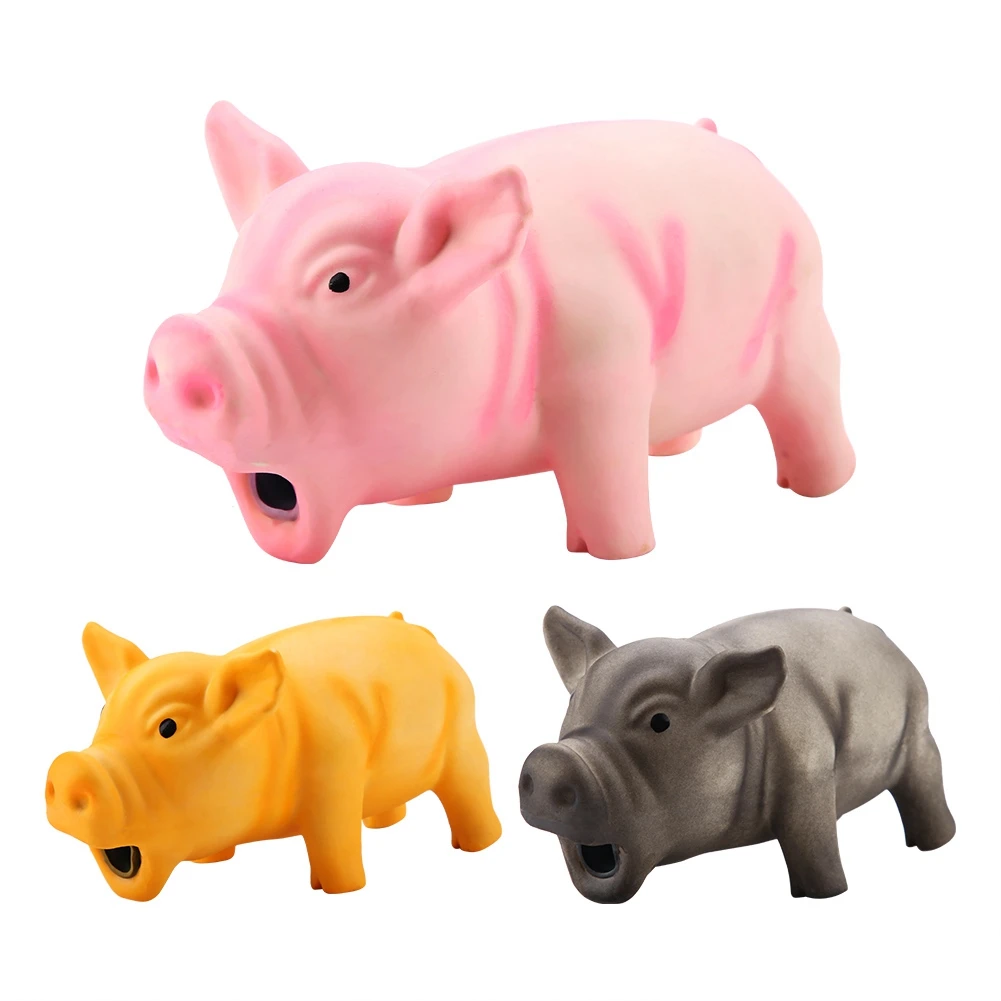 

Cute Pig Grunting Squeak Latex Pet Chew Toys for Dog Squeaker Chew Training Pet Products Resistant Pig Puppies Small Dogs Toys