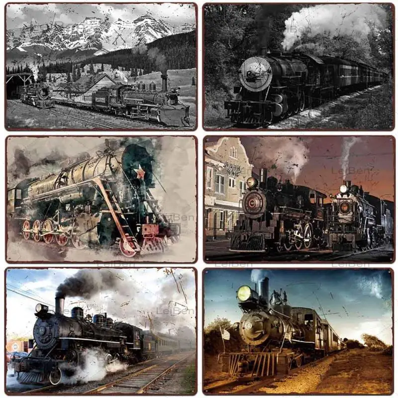 

Train Track Metal Tin Sign Vintage Plaque Iron Painting Retro Art Poster Wall Stickers Home Decoration Bar Bar Club Metal Plate