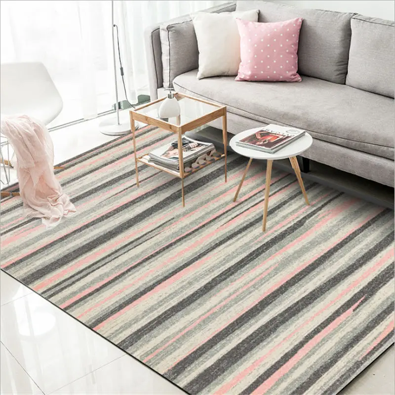 Коврик для гостиной в скандинавском стиле с абстрактным рисунком полоску