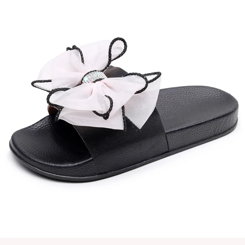 

New Fashion Women's Sandals Non-Slip Breathable Beach Shoes Woman Flats Open Toe Cute Bow Casual Slippers PVC Sandalia Feminina