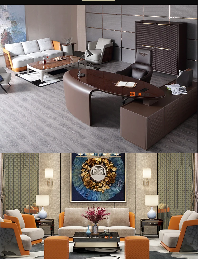 Italy Style Modern Luxury Home Study Living Room Office furniture Three seaters Office Sofa Couch