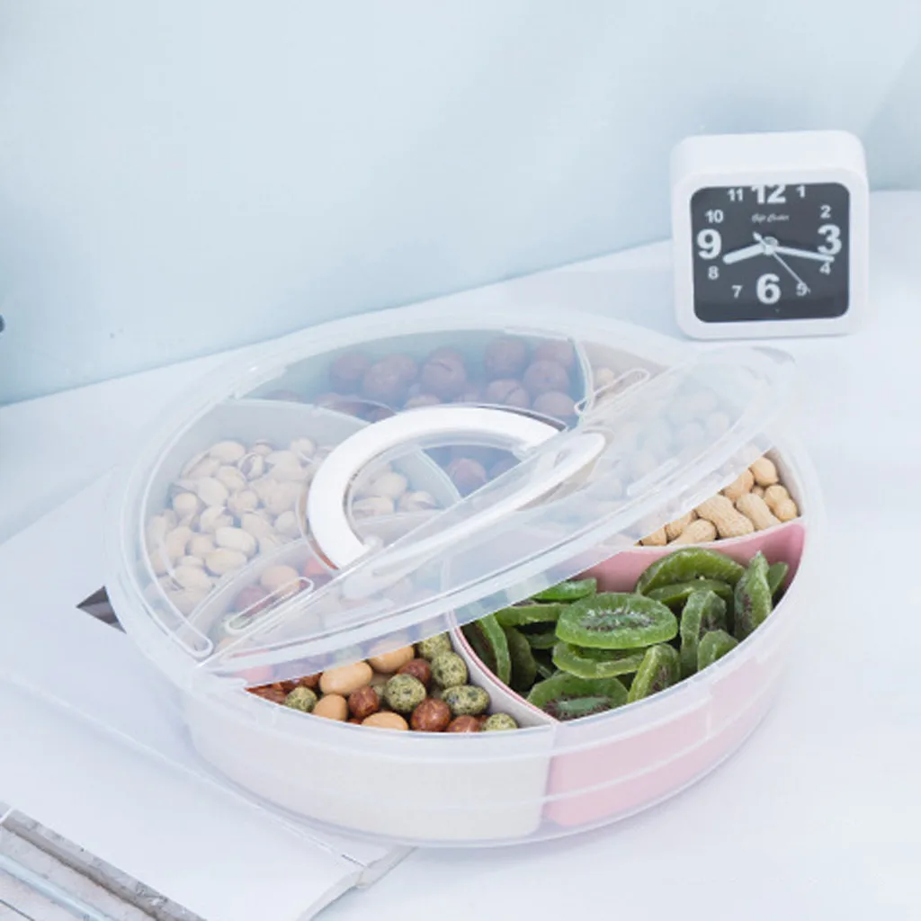 Портативный бытовой лоток для сухофруктов с крышкой герметичная коробка закусок