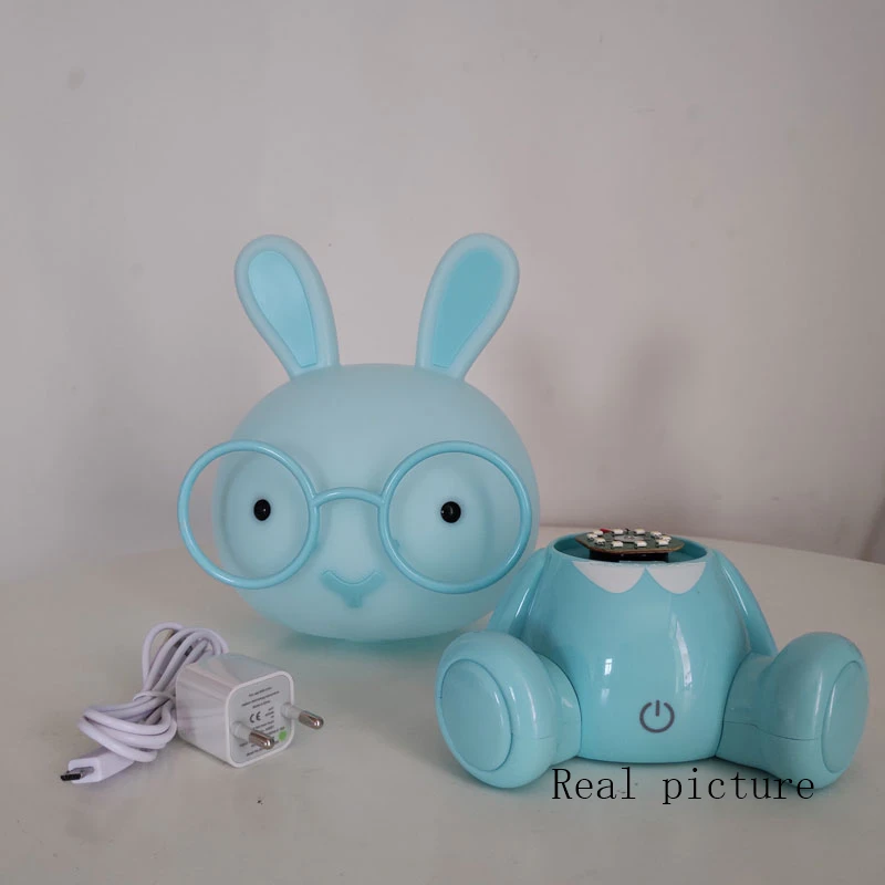 Очки кролик лампа мультфильм животное светодиодный USB детский ночник светильник для детей день рождения Рождественский подарок дети милые Luminaria домашний декор