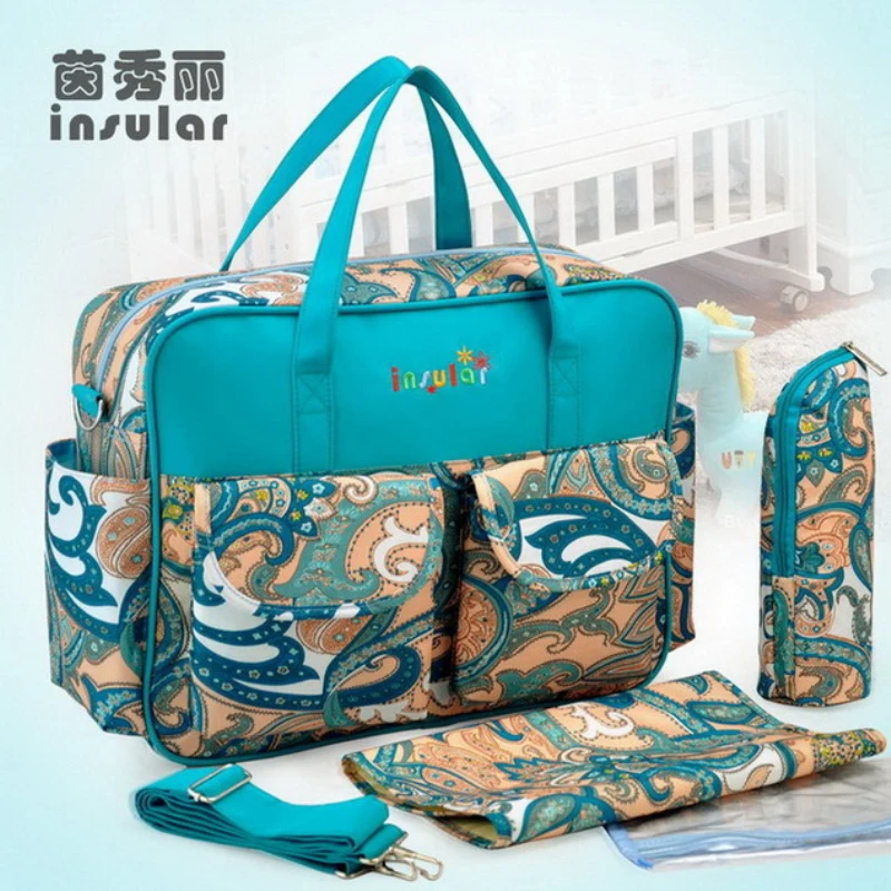Сумка для детских подгузников сумка мамы разноцветная вместительная модная