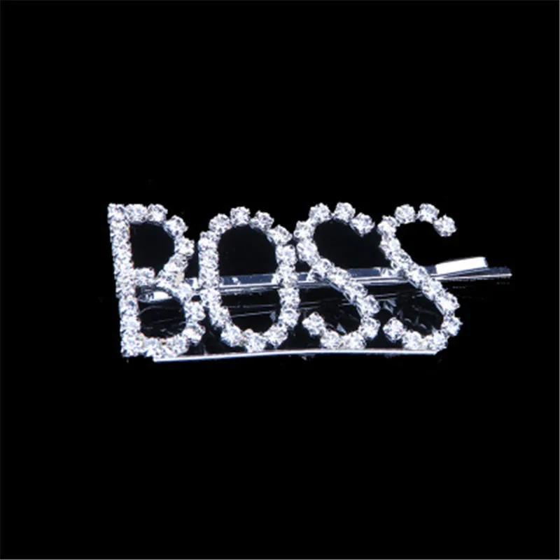 boss 1 шт. японский Харадзюку буквы яркие буквы заколки для волос головные уборы для женщин заколки для волос для девочек заколка аксессуары для волос ювелирные изделия - Окраска металла: boss