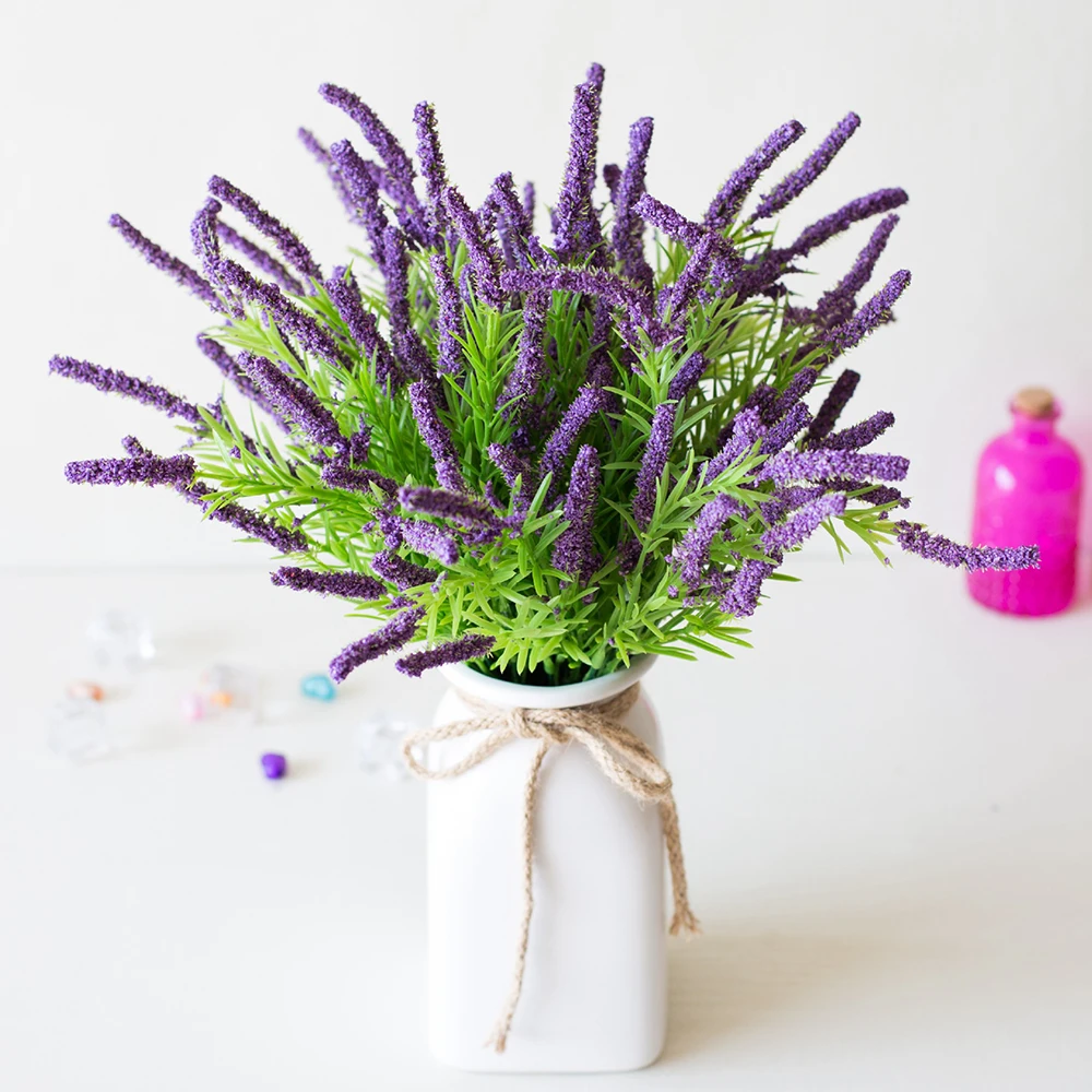 7 вилок Высококачественный искусственный цветок лаванды пластиковое