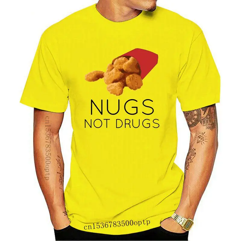 Дизайнерская футболка Nugs с надписью Not Drug Мужская изображением фаст-фуда