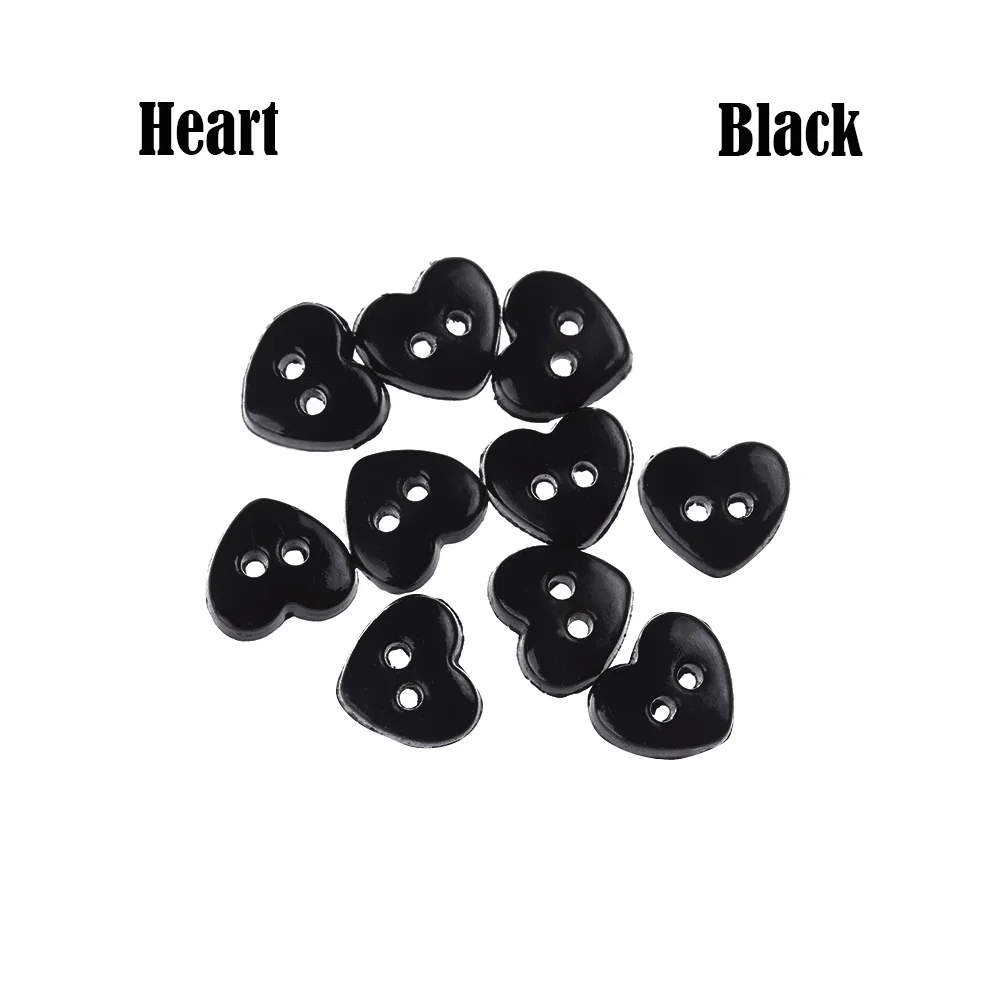Black 20 Вт, 50 шт в наборе, милые сердцу DIY Одежда Кнопки для кукла ультра мини 6 мм конфеты цветные пряжки DIY кукольная одежда кнопки аксессуары - Цвет: Black