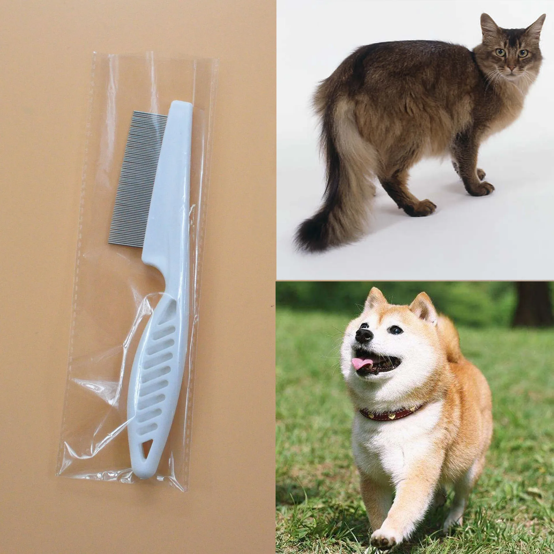 Расческа для ухода ха шерстью животных кота собаки с опушкой из меха линять