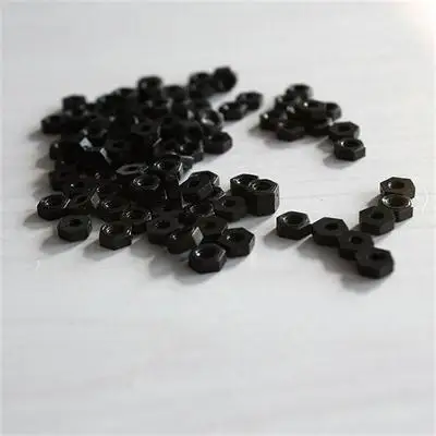 100 шт. черные нейлоновые гайки шестигранная Проставка гайка M3 | Обустройство дома