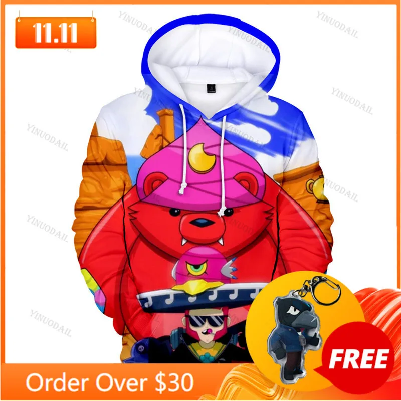

POCO Browlerss Cartoon Hoodie NITA Star,s Shooting Game 6 To 19 Years Kids Sweatshirt 3D Hoodie Boys Girls Tops Teen Clothes