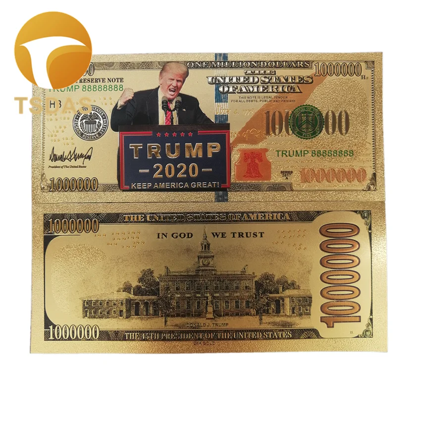 4 шт./компл. президент США Дональд Трамп новый цветной $100 1 миллион долларов купюр
