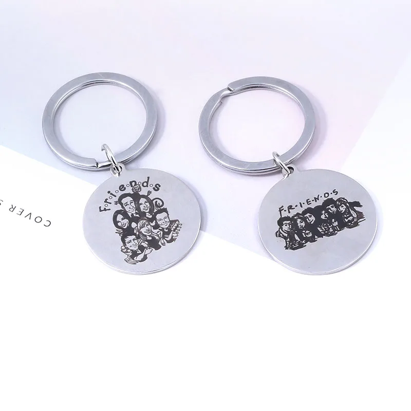 

Comedy FRIENDS Lettering Stainles Lettering Stainless Steel Keychain Gifts for Friends Girlfriends and Brothers Key Ring