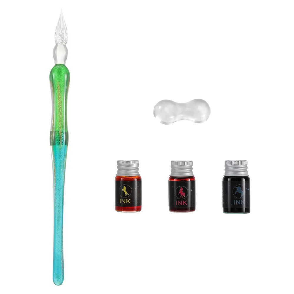 

1 Set Crystal Glass Pen Set Glass Dip Pen Kit Delicate Manual Glass Pen