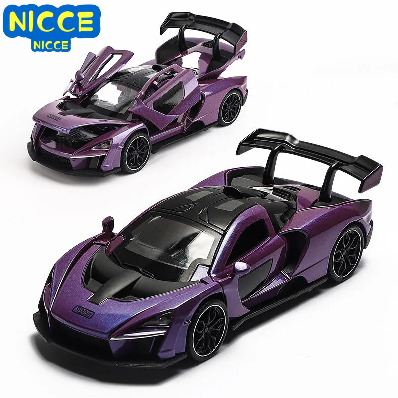

Nicce 1:32 McLaren Senna Alloy Sports Car Metal Car Model Sound and Light Pull Back Toy Car Model Toy Car Gift A288