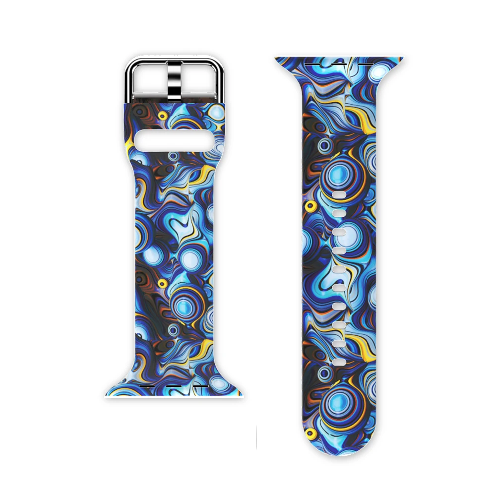 Color Printed Silicone Strap For Apple watch 6 SE 38mm 44mm Sport Bracelet Replacement Band For iwatch 5 4 3 40mm 42mm Wristband