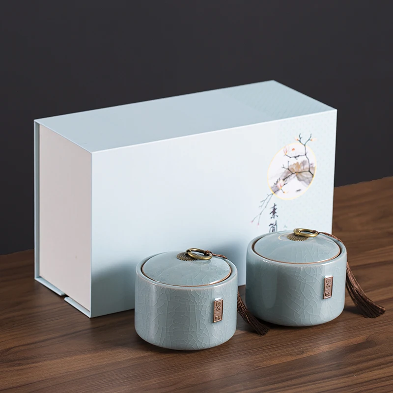 Керамическая чайная коробка набор для упаковки маленький контейнер кофе банка