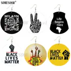 Женские деревянные серьги-подвески SOMESOOR, с меланином