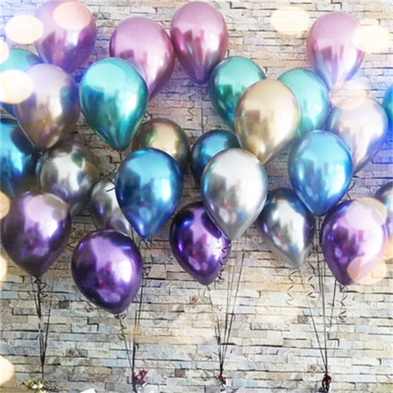 

12 Inches 50 pcs Metal Decoration Balloons Party Garland Indoor Outdoor Holiday Balloon Christmas Wedding Birthday Decoration