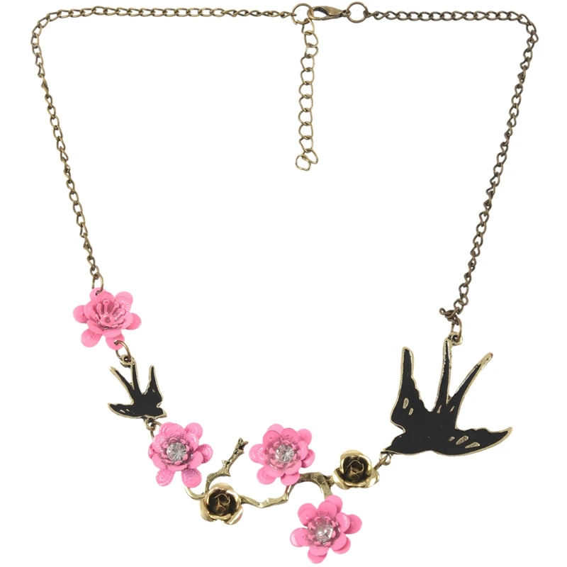 Swallow Flowers Crystal Pendant Chain Fashion Elegant Gorgeous Necklace | Украшения и аксессуары