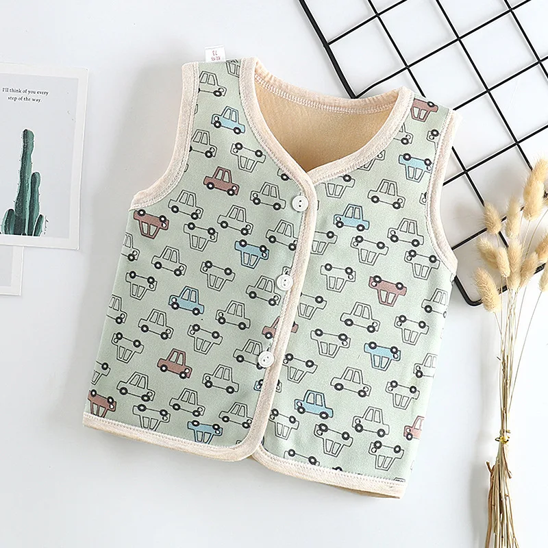 Children's Velveted Waistcoat Autumn Winter New Style Baby's Shoulder Jacket Baby Boys Girls Warm Clothes |