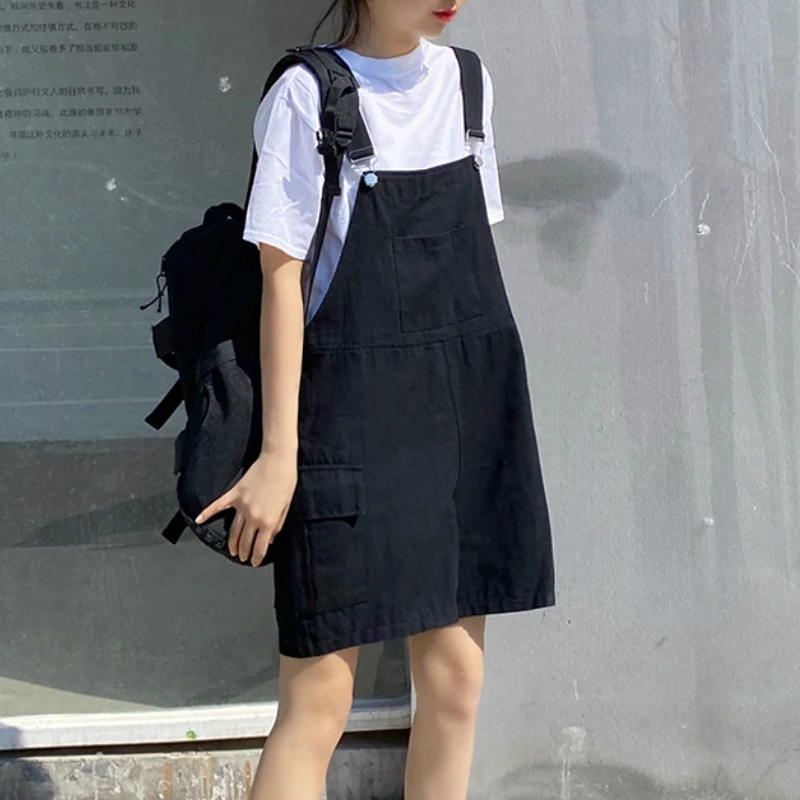 Комбинезон женский однотонный с широкими штанинами карманами |