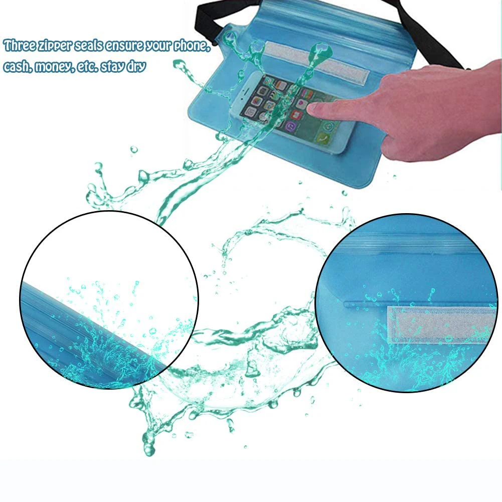 

Waterproof Shoulder Waist Bag Beach Swimming Shoulder Pack PVC Touch Screen Phone Pouch Case for Diving Outdoor Sports