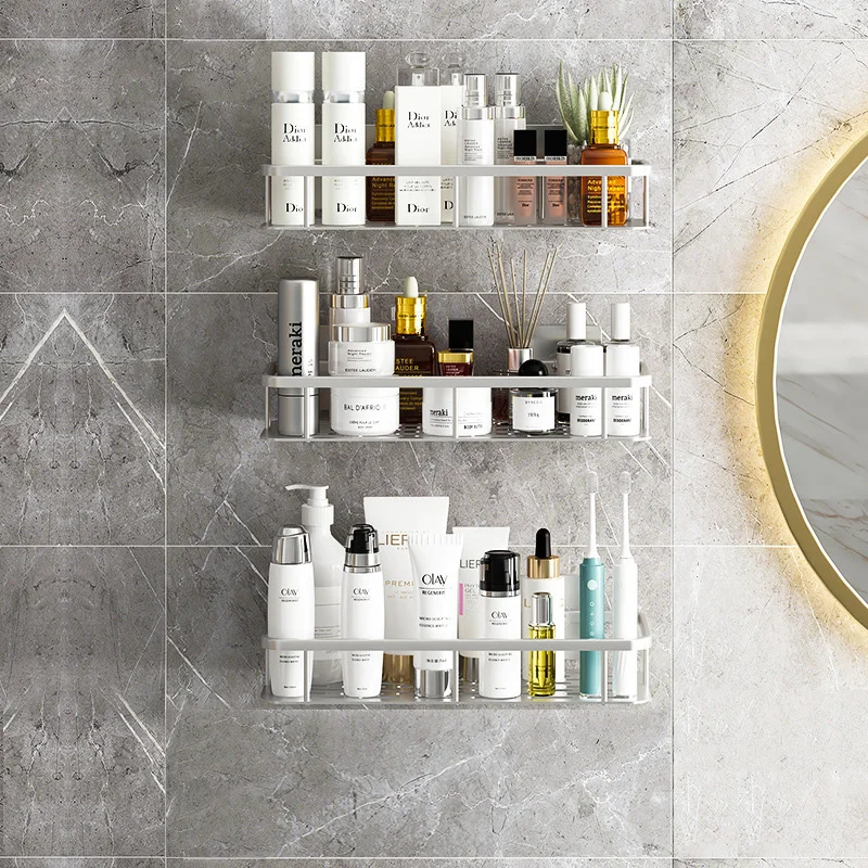 

Настенное крепление на клейкой основе, кухонные стеллажи без сверления, органайзер для душа, алюминиевое хранилище для ванной комнаты, кухн...