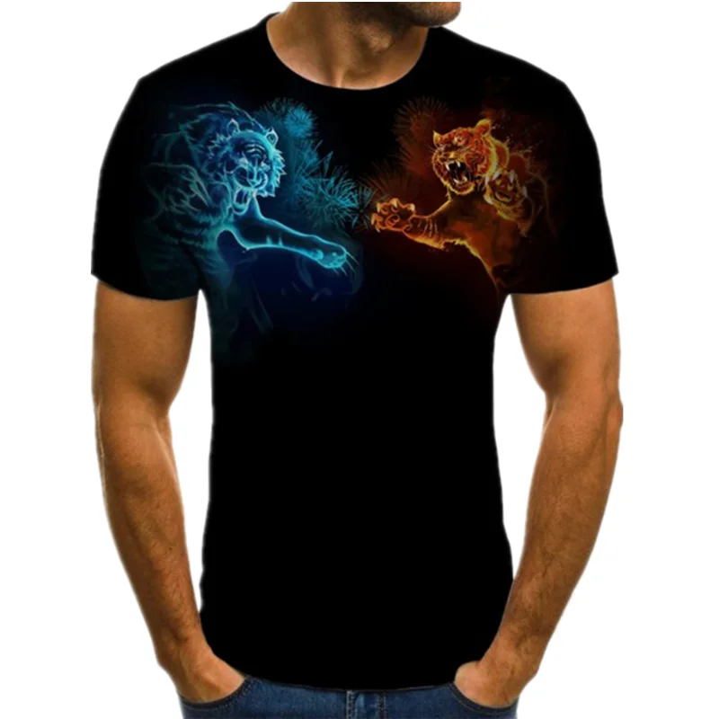 

2021 New Fun Animal Graphic T-Shirt 3D Printed Harajuku Tops Summer Men's T-Shirt Casual Round Neck Shirt Fashion Streetwear