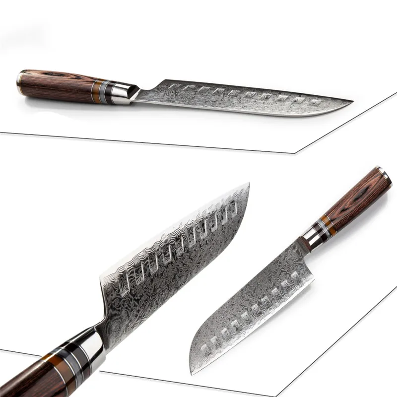 Grandsharp 3 шт. Набор ножей шеф-повара из японской дамасской стали кухонные ножи