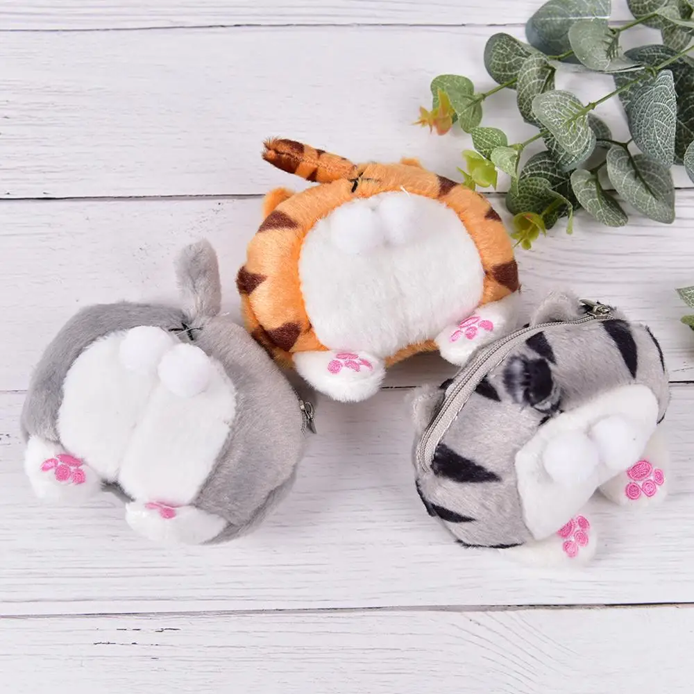 Мини милый кошачий хвост плюшевый Кошелек для монет кошельки Kawaii женский кошелек