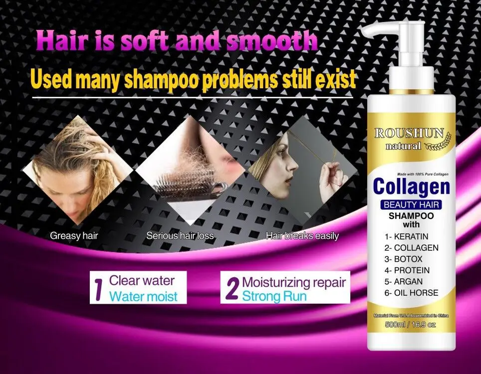 

500ml Collagen shampoo Smooth nourish hair collagen shampoo anti dandruff shampoo products hair care products