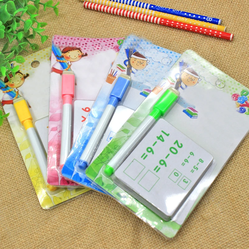 

1set Kids Montessori Materials Math Toys Educational Toys Erasable Learning Cards with Pen Preschool Teaching Aids for Children