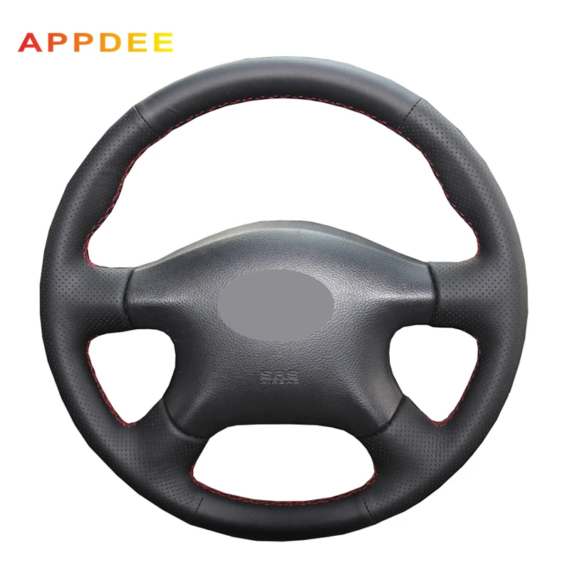 Чехол на руль из черной кожи для Nissan Almera N16 Pathfinder Primera Paladin Old XTrail 2001 2006 Renault Samsung