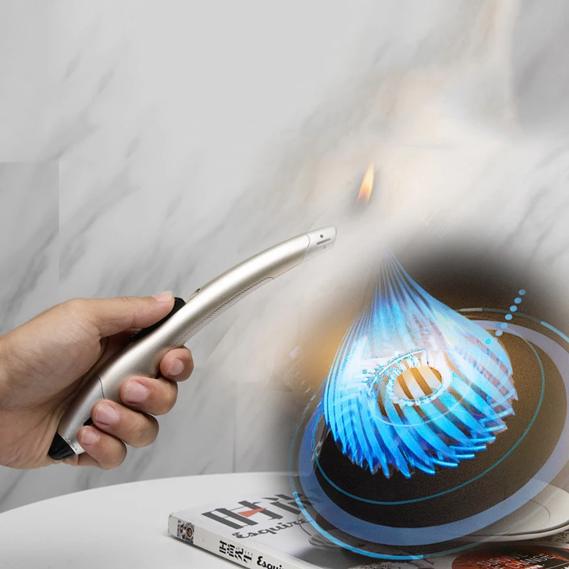 Kitchen Igniter Lighter Camping Outdoors BBQ Metal Butane Torch Cooker Candle Long Lighters | Дом и сад