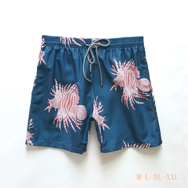 

Beach Shorts summer men's beach pants short casual pants quick dry loose vacation swimming surfing Flamingo