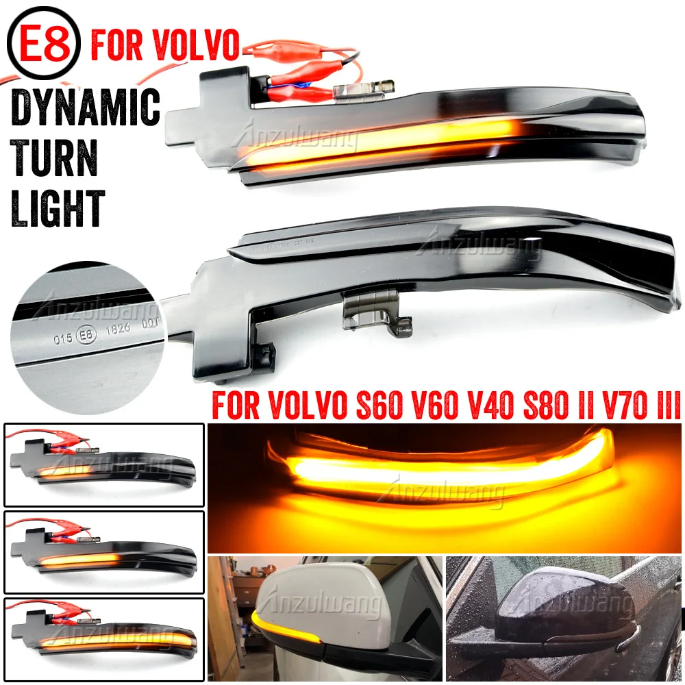 

Dynamic Turn Signal Light For Volvo S60 CC V60 CC S60 II S80 II V70 III Car LED Rearview Mirror Sequential Indicator For Volvo