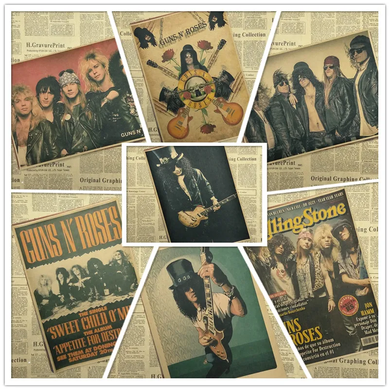 Винтажные постеры рок группы Guns n'roses для дома бара гостиной Декор