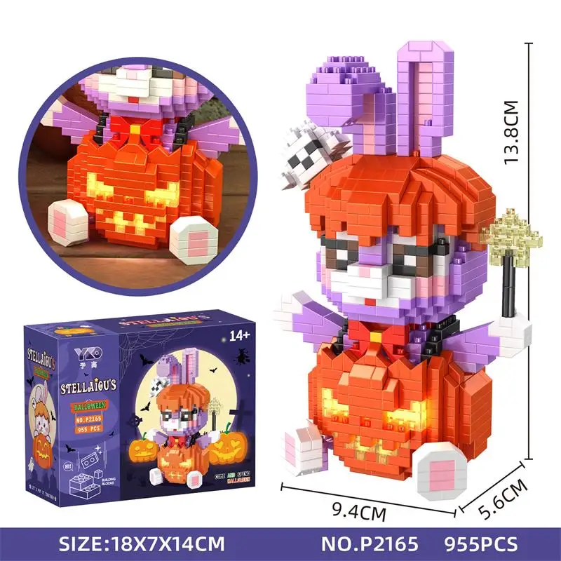 Mini Blocks DIY Building Bricks Fun Halloween Toys for Children Juguetes Pumpkin Cartoon Kids Gifts Girls Present | Игрушки и хобби