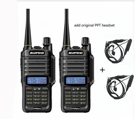2 pcs headsets Водонепроницаемый Uv-9r plus baofeng 10 Вт беспроводной Cb радио рация дальность 15 км 20 км talkies для автомобиля Охота любительский радио ham - Цвет: 2 pcs headsets