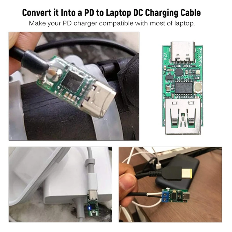 

Power Supply USB-C PD2.0/3.0 to DC Converter Power Supply Module Decoy Fast Charge Laptop Power Supply to Type-C