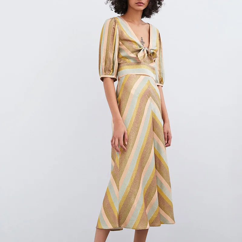 SHENGPALAE новинка 2020 Осенний Европейский Стиль пуловер короткий рукав фонарик