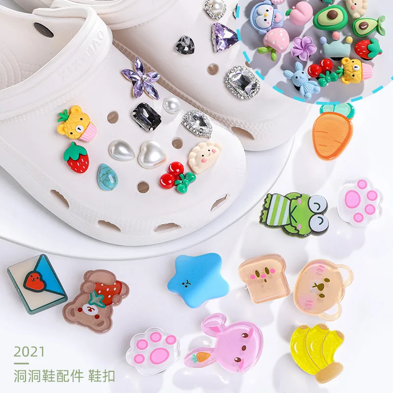 10pcs/set Shoe Charms Decoration Buckle carton chocolate ice cream fruit acrylic M JIBZ DIY combiation for croc friend gift