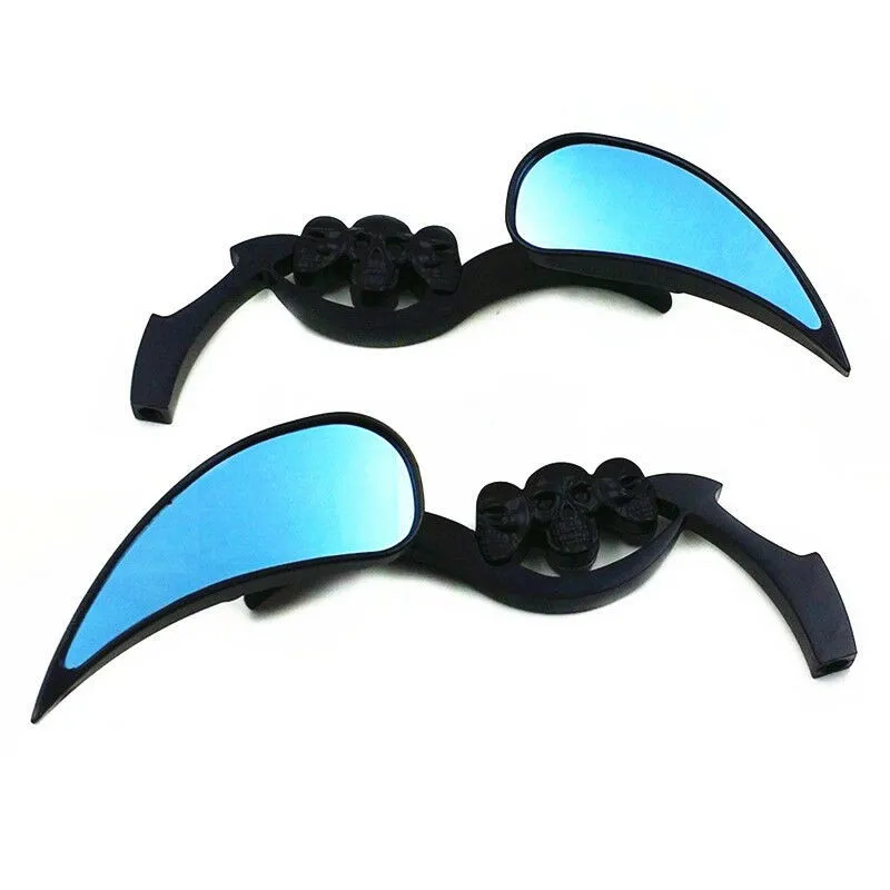 Черные/хромированные мотоциклетные универсальные боковые зеркала заднего вида