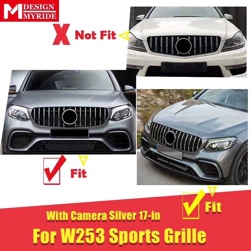 W253 решетка GT грили glc класса Спортивная передняя с камерой для merceesmb GLC250 350 400