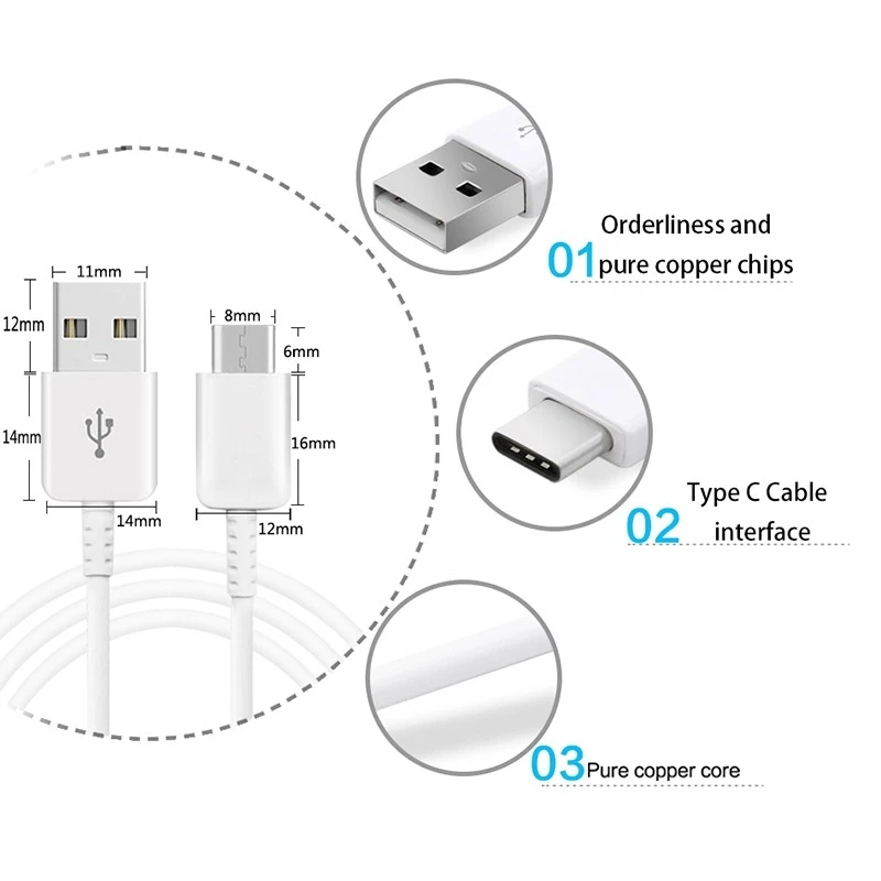 100%Original Samsung type c cable galaxy 120cm Charge cable quick fast charge USB 3.1 Type C for S8 s9 Plus note 8 note 9 A7 A8 iphone cable